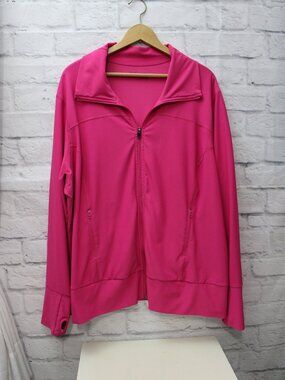 Xersion Performance Hot Pink Full Zip Lightweight Spring Activewear Jacket FLAW
